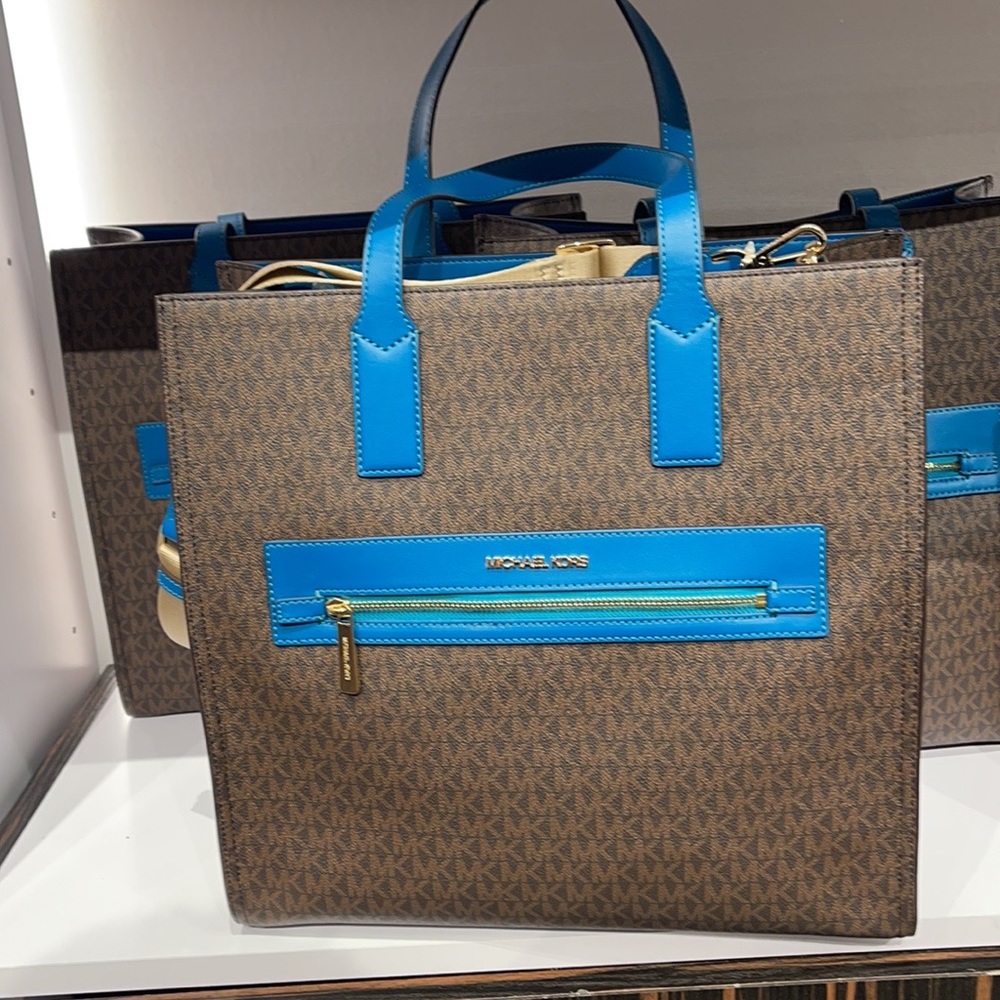 MICHAEL KORS KENLY LARGE NS GRAPHIC LOGO TOTE SATCHEL SHOULDER BAGMK SIGNATURE - Picture 14 of 16